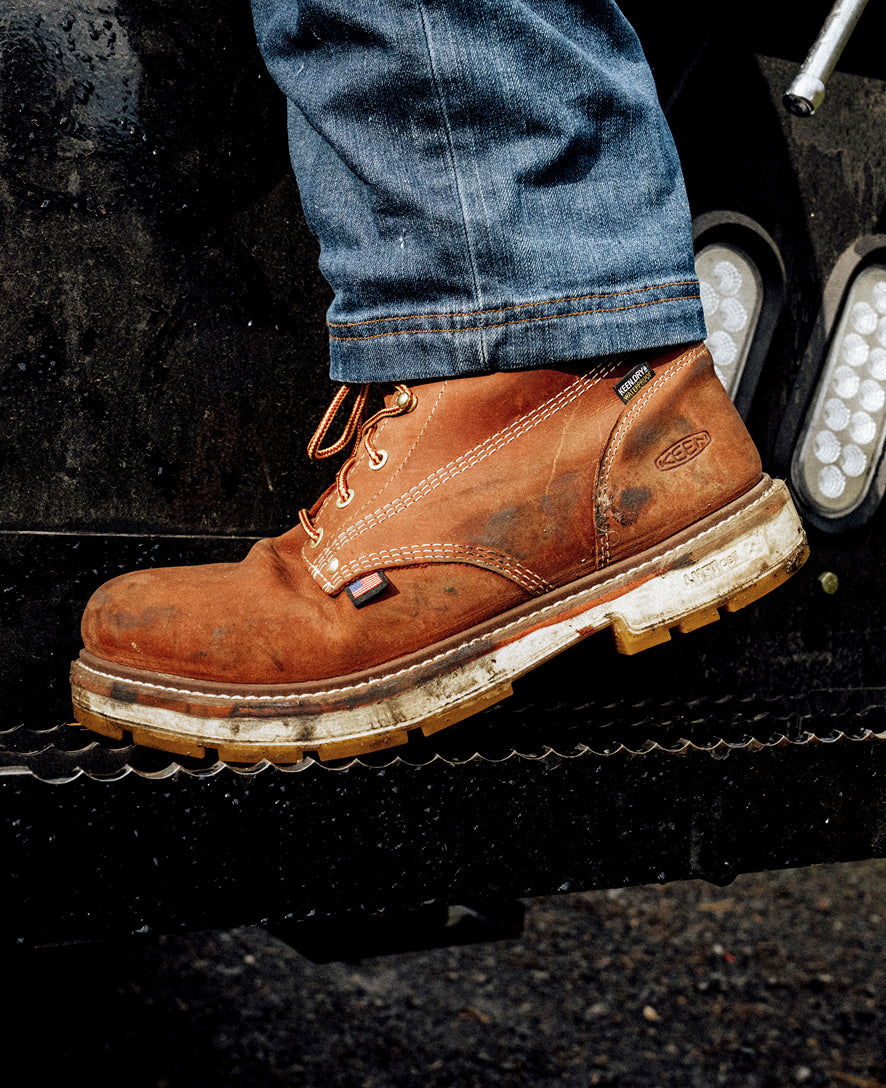 Men's Liberty 6" Waterproof 90° Heel Boot (Soft Toe) Bombay Brown/Gum / Keen For sale