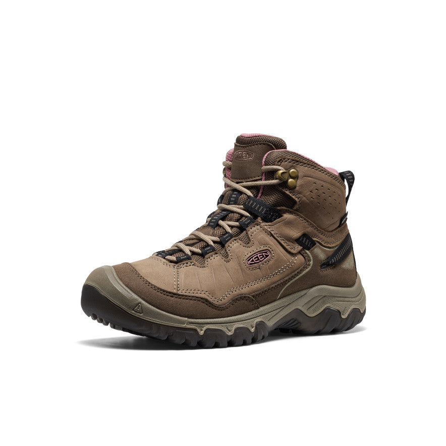 Women's Targhee IV Wide Waterproof Hiking Boot Brindle/Nostalgia Rose / Keen Sale