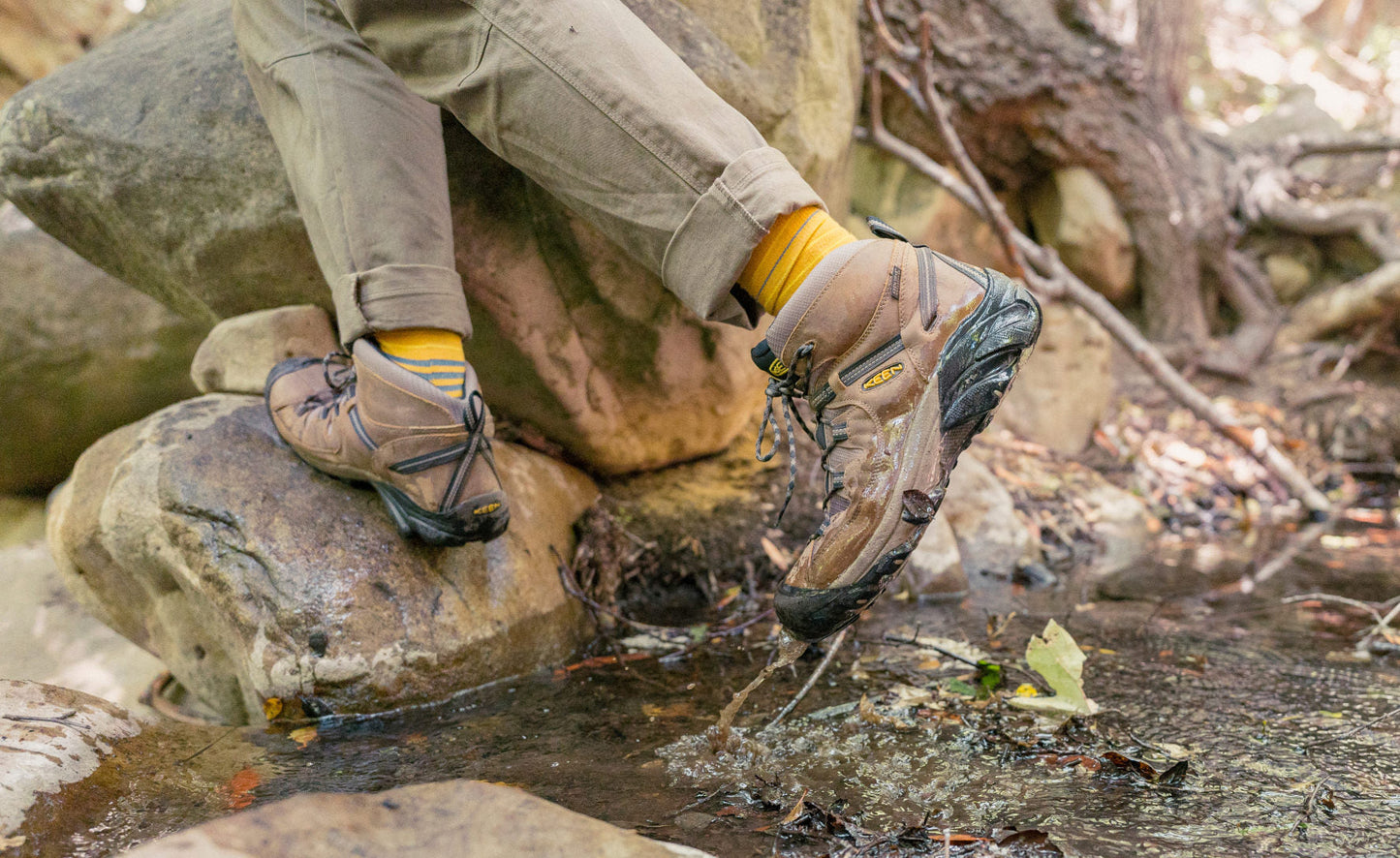 Men's Targhee II Mid Waterproof Hiking Boots Shitake/Brindle | Kenn On Sale