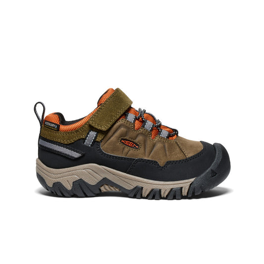 Little Kids' Targhee IV Waterproof Hiking Shoe Dark Olive/Gold Flame | Kenn On Sale