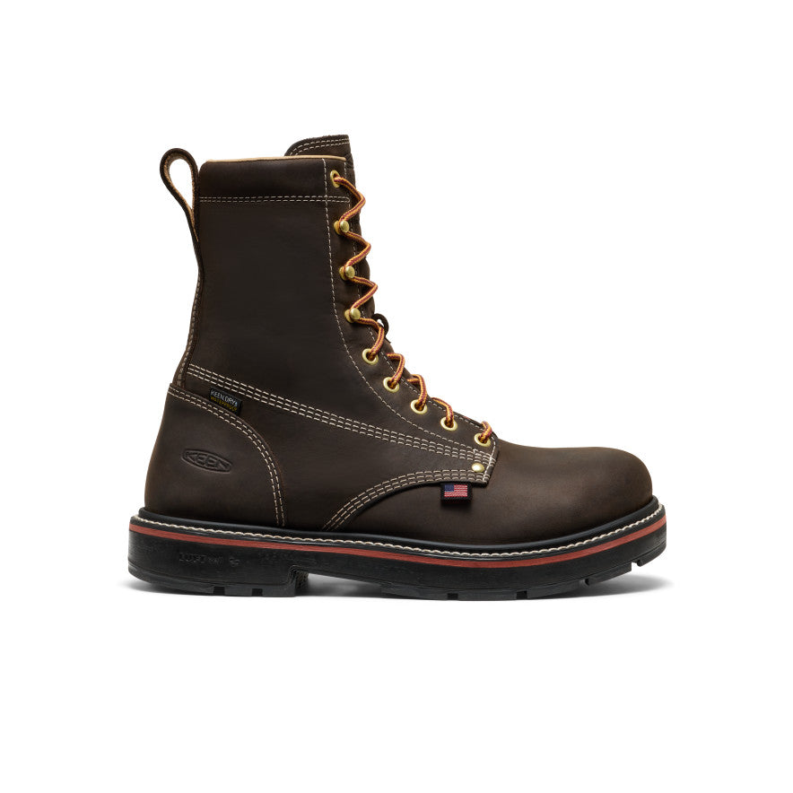 Men's Liberty 8" Waterproof 90° Heel Boot (Carbon Toe) Coffee Bean/Black / Keen Online
