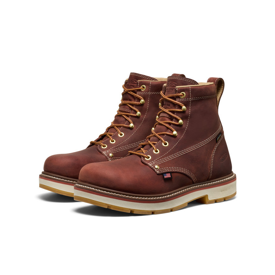 Men's Liberty 6" Waterproof 90° Heel Boot (Carbon Toe) Bombay Brown/Gum / Keen Sale