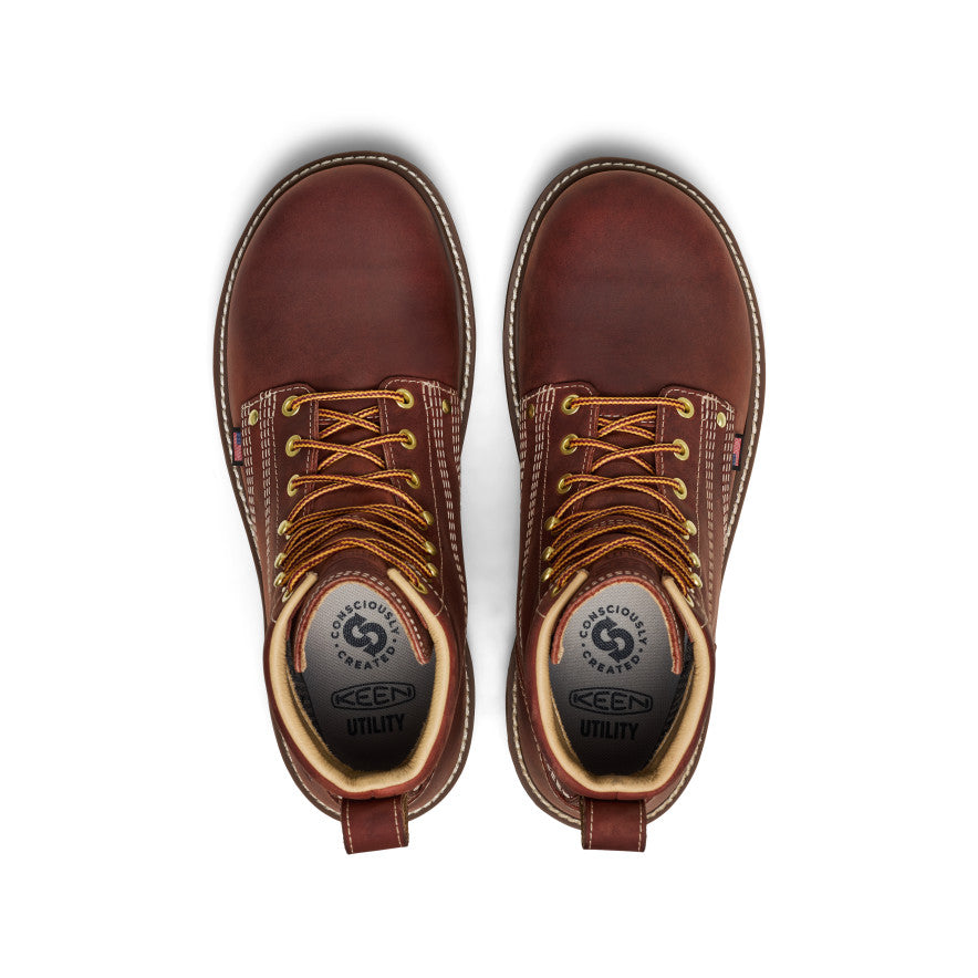 Men's Liberty 6" Waterproof 90° Heel Boot (Soft Toe) Bombay Brown/Gum / Keen For sale