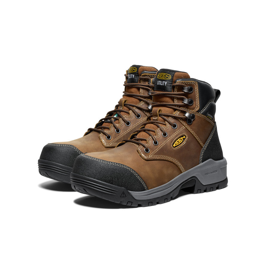 Men's CSA Evanston 6" Waterproof Boot (Carbon Toe) Bison/Black | Keen Outlet