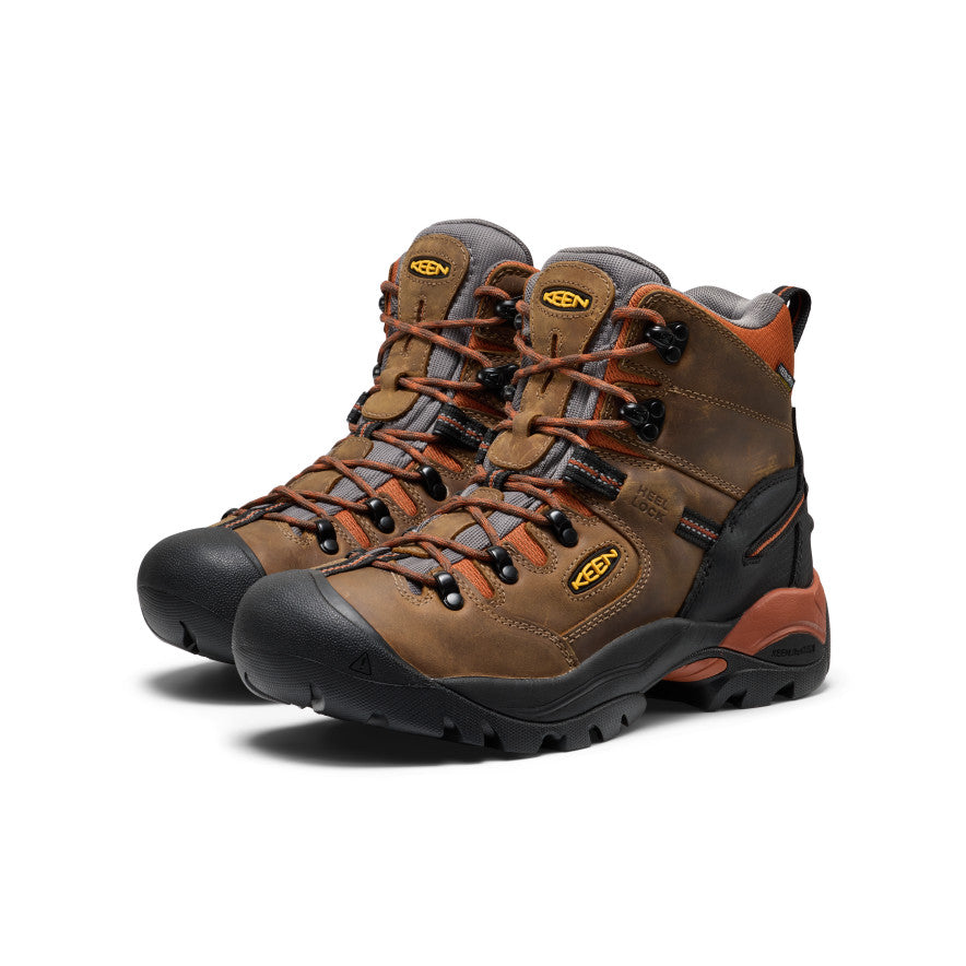 Men's Pittsburgh Energy 6" Waterproof Boot (Soft Toe) Cascade Brown/Black / Keen Online