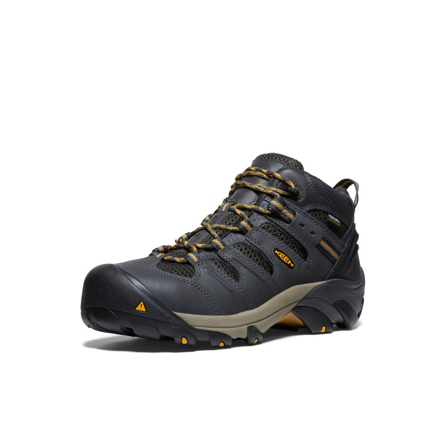 Men's Lansing Mid Waterproof (Steel Toe) Raven/Tawny Olive | Keen Outlet