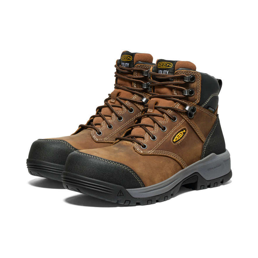 Men's Evanston 6" Waterproof Boot (Carbon Toe) Bison/Black / Keen For sale