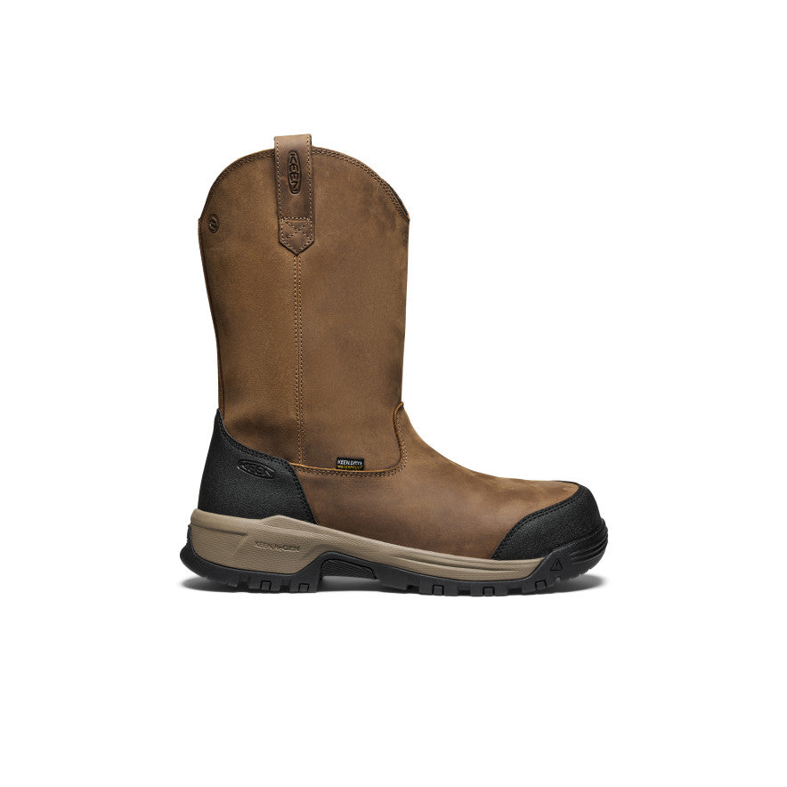 Men's Evanston Pull-On Waterproof Boot (Carbon Toe) Bison/Black | Keen Discount