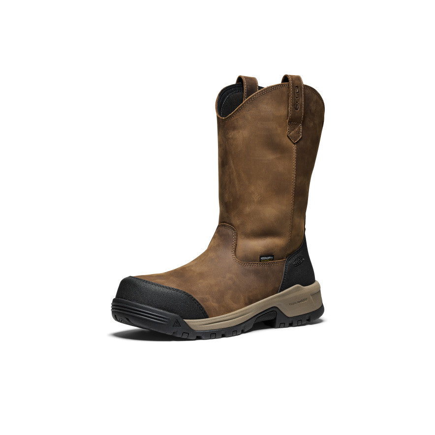 Men's Evanston Pull-On Waterproof Boot (Carbon Toe) Bison/Black | Keen Discount