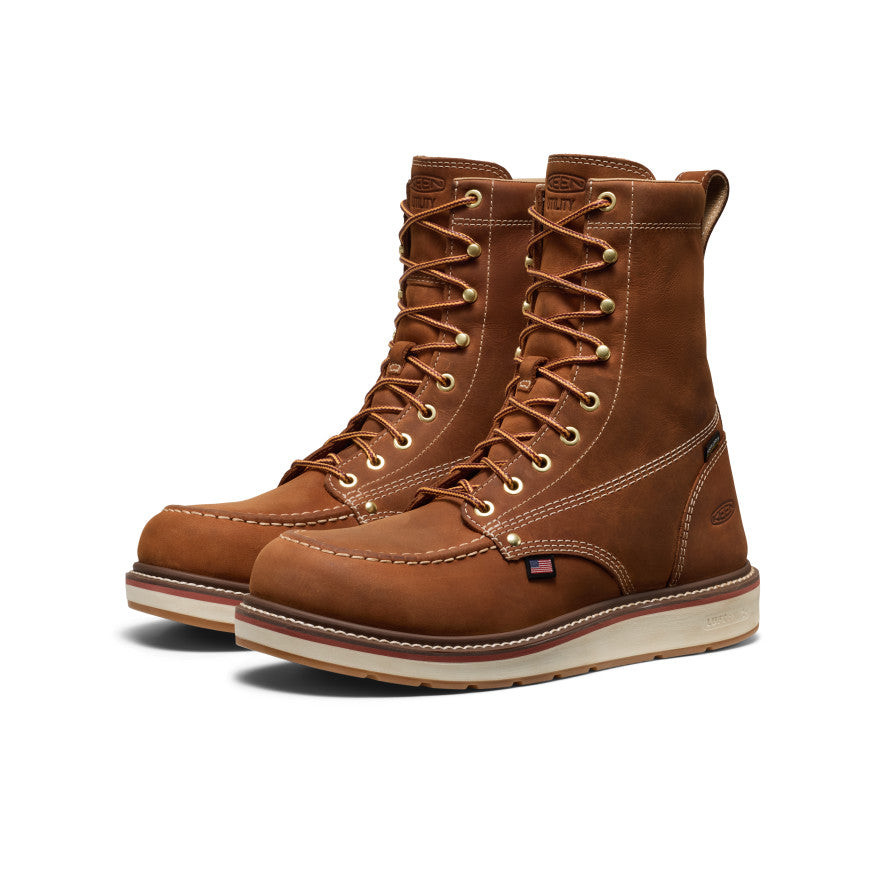 Men's Liberty 8" Waterproof Boot (Soft Toe) Leather Brown/Birch | Keen Outlet