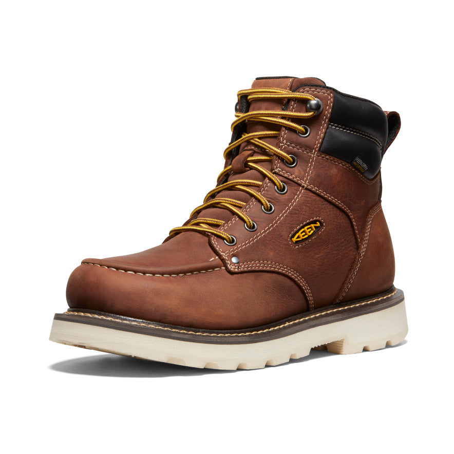 Men's Cincinnati 6" Waterproof 90° Heel Boot (Soft Toe) Tuscan Red/Sandshell / Keen Sale
