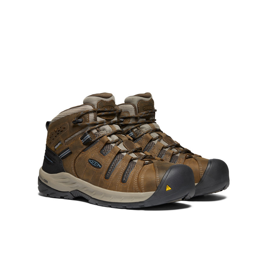 Men's Flint II Waterproof Boot (Steel Toe) Cascade Brown/Orion Blue / Keen Sale