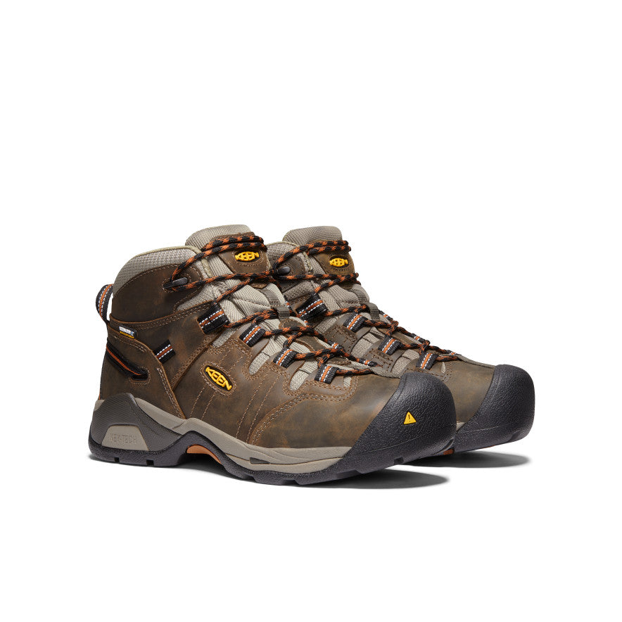 Men's Detroit XT Waterproof Boot (Soft Toe) Black Olive/Leather Brown | Kenn On Sale