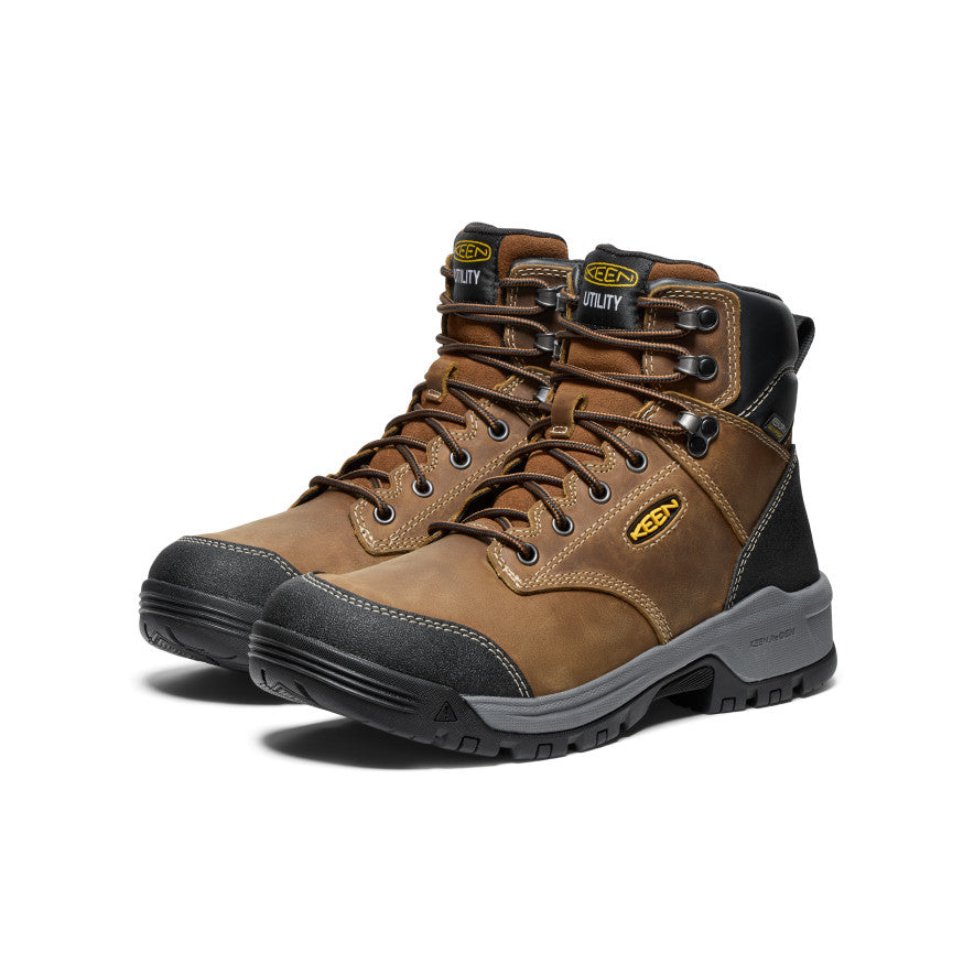 Men's Evanston 6" Waterproof Boot (Soft Toe) Bison/Black | Keen Discount