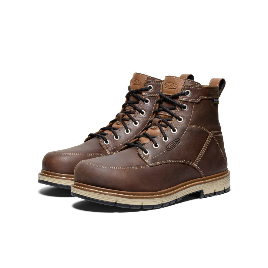 Men's San Jose 6" Waterproof 90° Heel Boot (Aluminum Toe) Bison/Black / Keen For sale