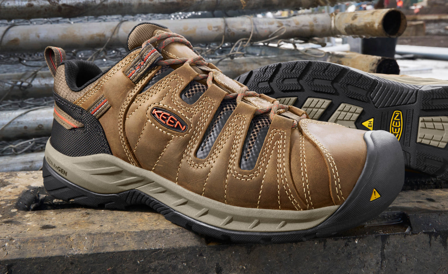 Men's Flint II (Steel Toe) Shitake/Rust / Keen For sale
