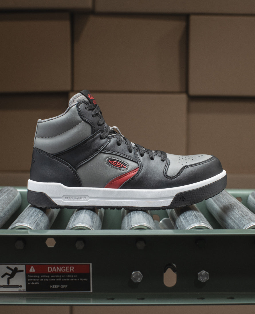 Men's Overton Mid Work Shoe (Carbon Toe) Steel Grey/Black | Keen Discount