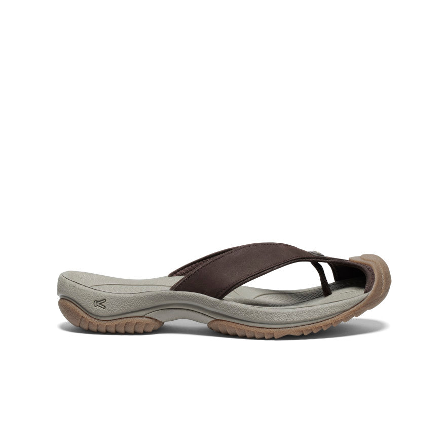 Men's Waimea Leather Flip-Flop Java/Plaza Taupe | Keen Outlet