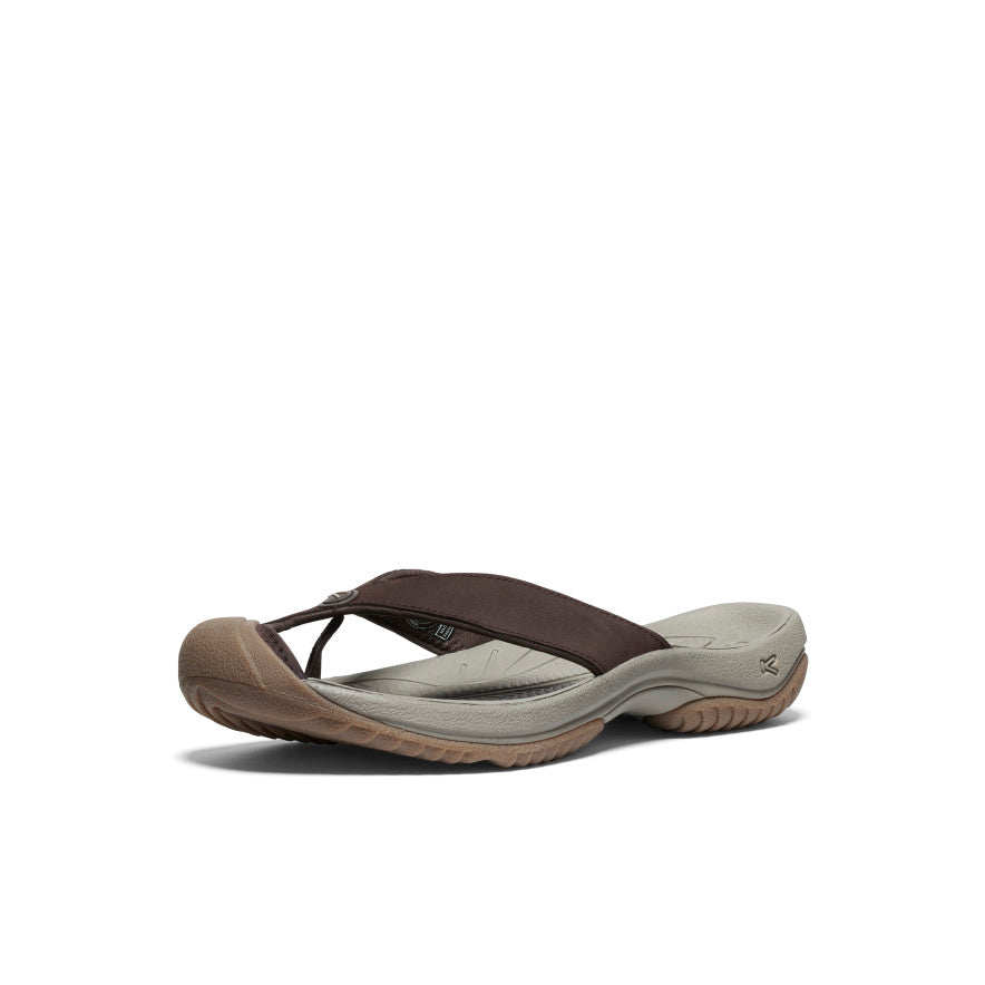 Men's Waimea Leather Flip-Flop Java/Plaza Taupe | Keen Outlet