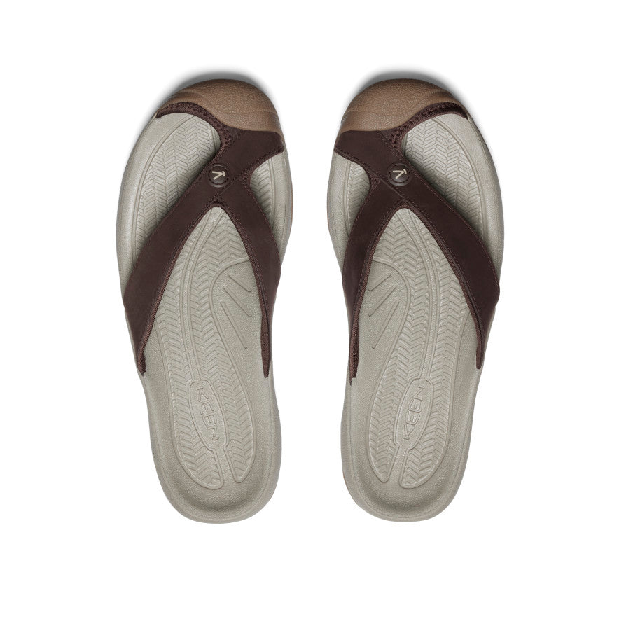 Men's Waimea Leather Flip-Flop Java/Plaza Taupe | Keen Outlet