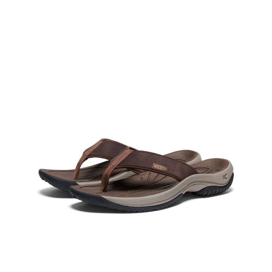 Men's Kona Leather Flip-Flop Java/Dark Earth / Keen Online