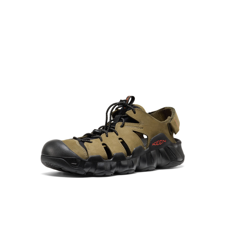 Men's Hyperport Fisherman Leather Sandal Dark Olive/Black | Keen Discount