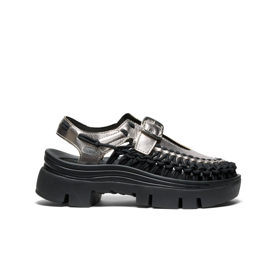 All Gender UNEEK PLT Mary Jane Sneaker Silver/Black / Keen For sale
