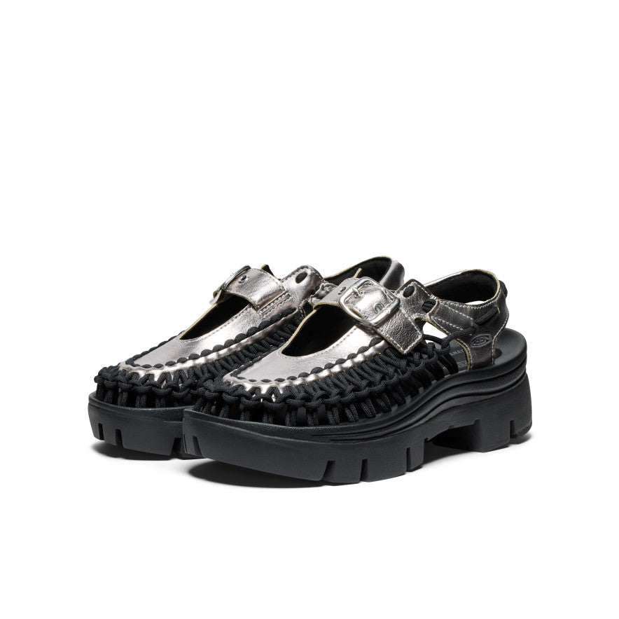 All Gender UNEEK PLT Mary Jane Sneaker Silver/Black / Keen For sale