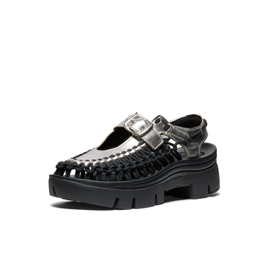 All Gender UNEEK PLT Mary Jane Sneaker Silver/Black / Keen For sale