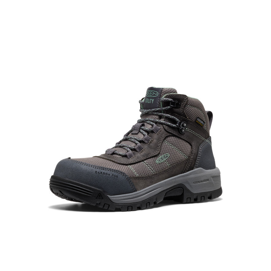 Women's Skokie Waterproof Work Boot (Carbon Toe) Magnet/Black / Keen For sale