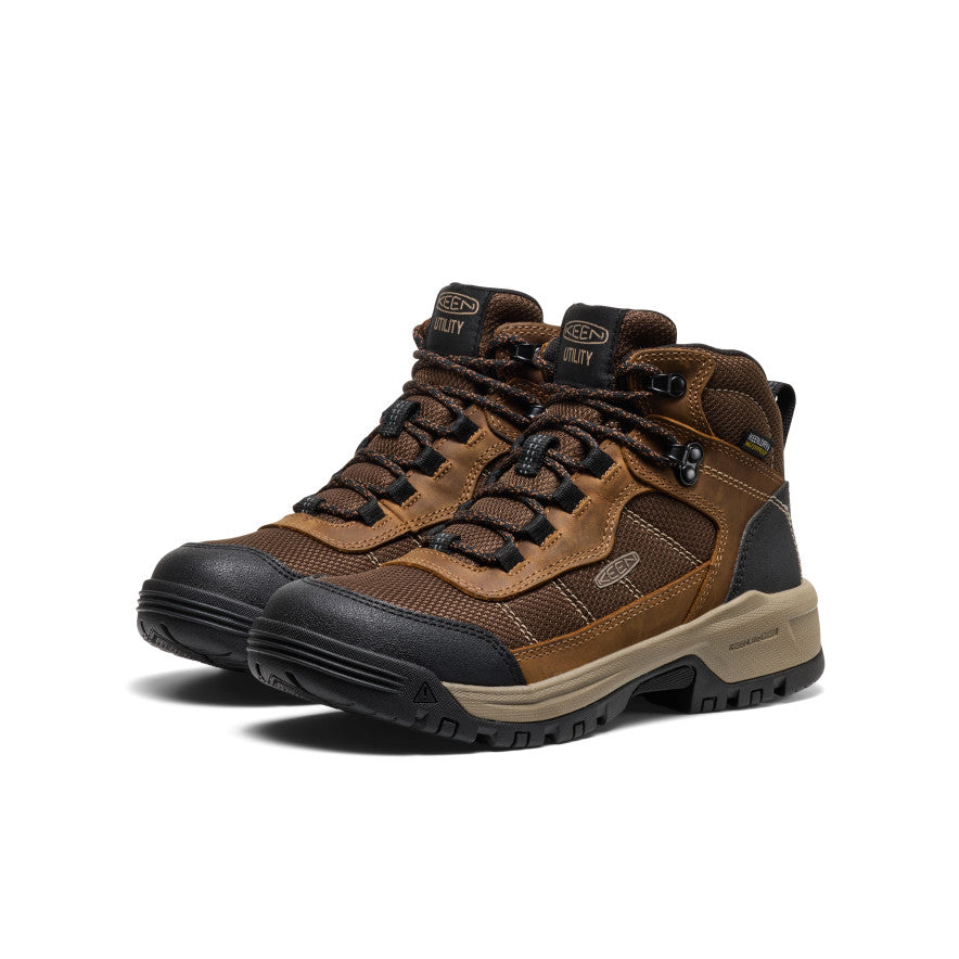 Women's Skokie Waterproof Work Boot (Soft Toe) Bison/Black | Kenn On Sale