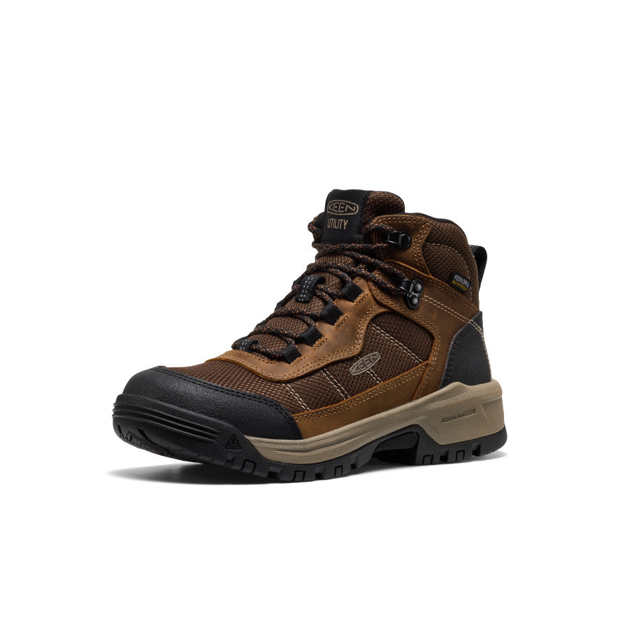 Women's Skokie Waterproof Work Boot (Soft Toe) Bison/Black | Kenn On Sale