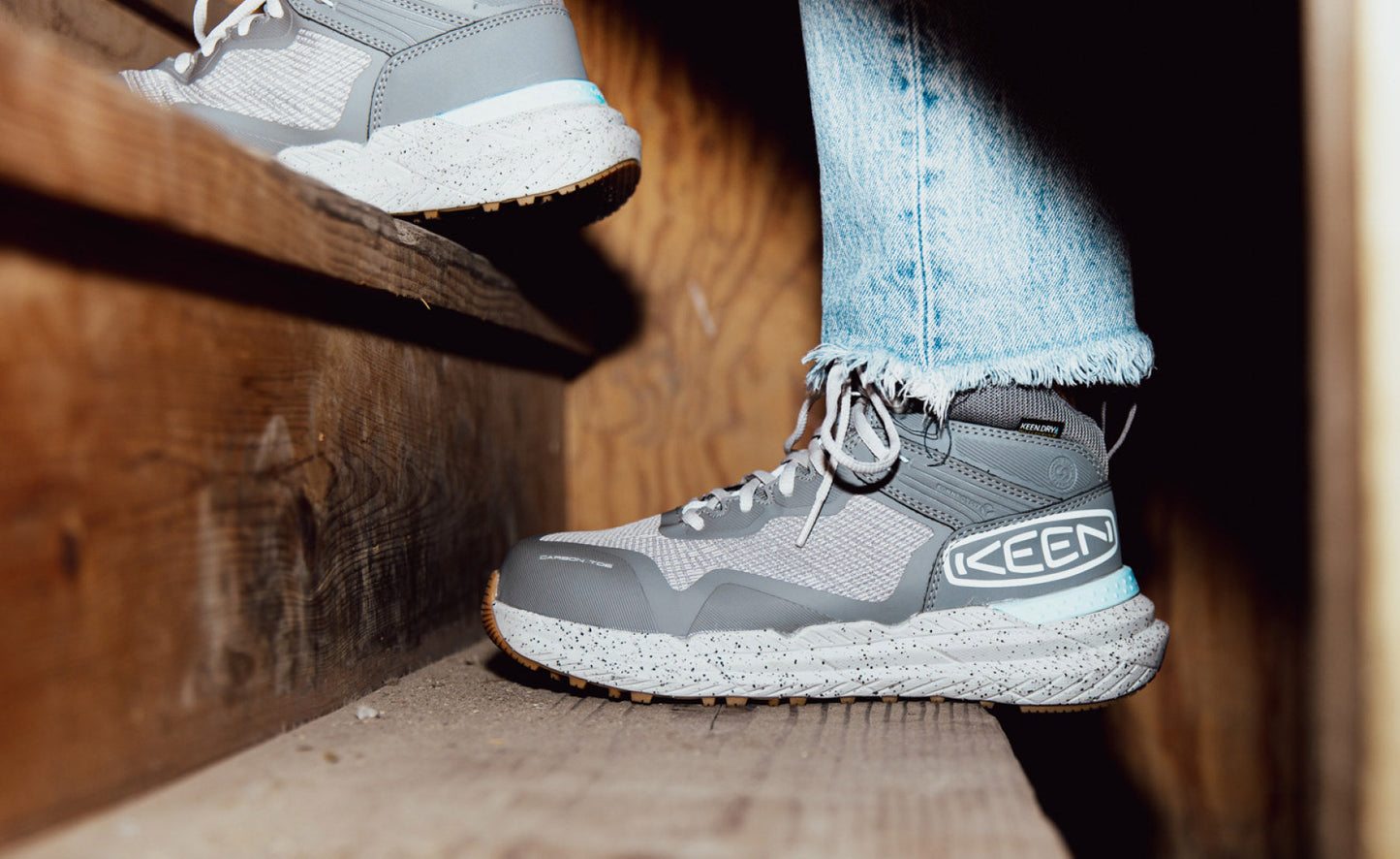 Women's Synchro Waterproof Work Boot (Carbon Toe) Steel Grey/Gum | Keen Outlet