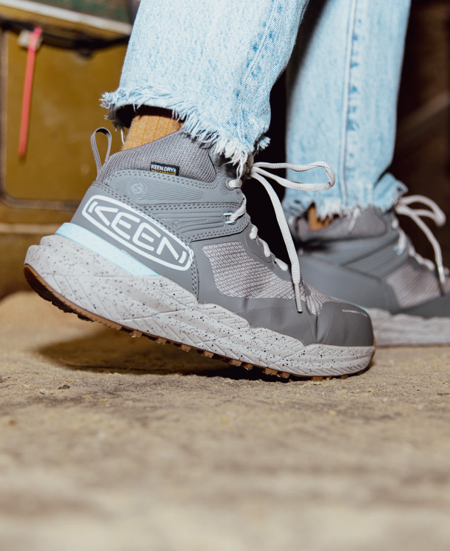 Women's Synchro Waterproof Work Boot (Carbon Toe) Steel Grey/Gum | Keen Outlet