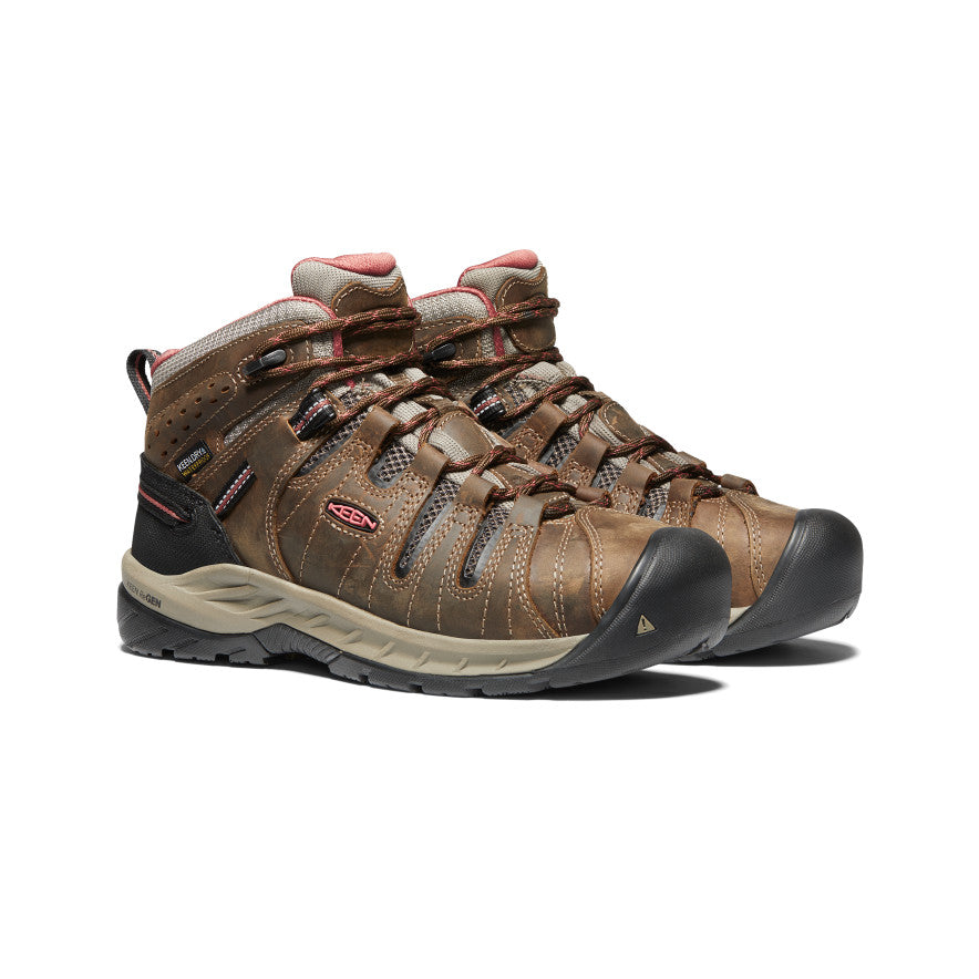 Women's Flint II Waterproof Boot (Soft Toe) Cascade Brown/Brick Dust | Keen Outlet