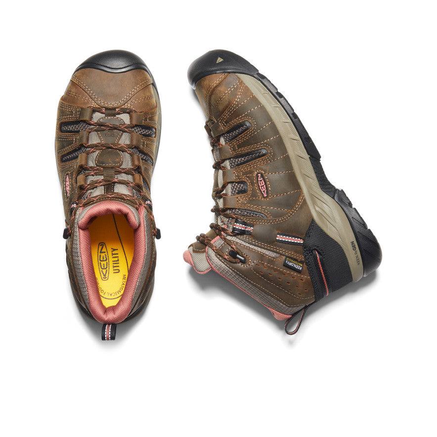 Women's Flint II Waterproof Boot (Soft Toe) Cascade Brown/Brick Dust | Keen Outlet