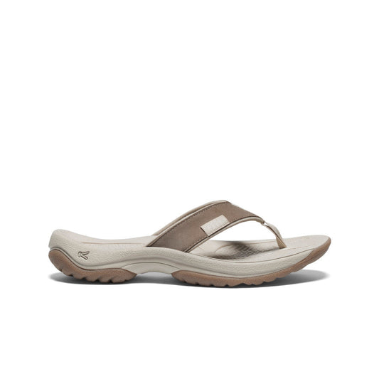Women's Kona Leather Flip-Flop Brindle/Silver Birch | Kenn On Sale