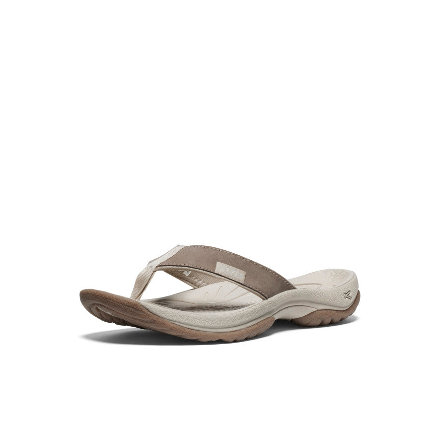 Women's Kona Leather Flip-Flop Brindle/Silver Birch | Kenn On Sale