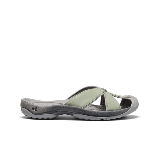 Women's Bali Leather Slide Sandal Lily Pad/Steel Grey | Keen Outlet