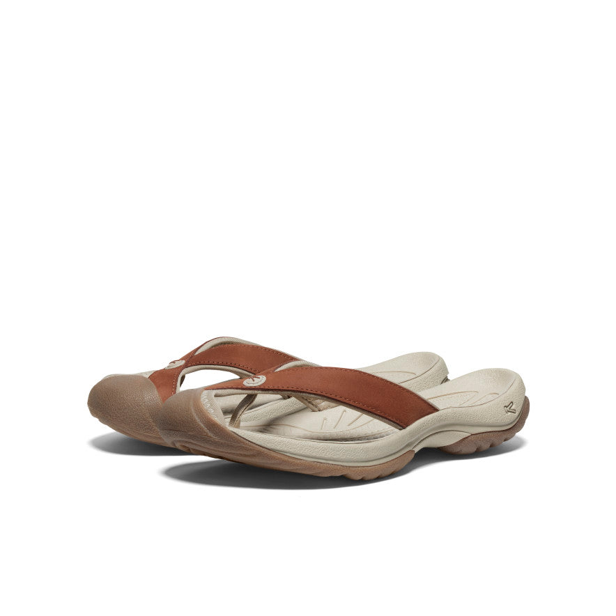 Women's Waimea Leather Flip-Flop Sorrel Horse/Plaza Taupe | Kenn On Sale