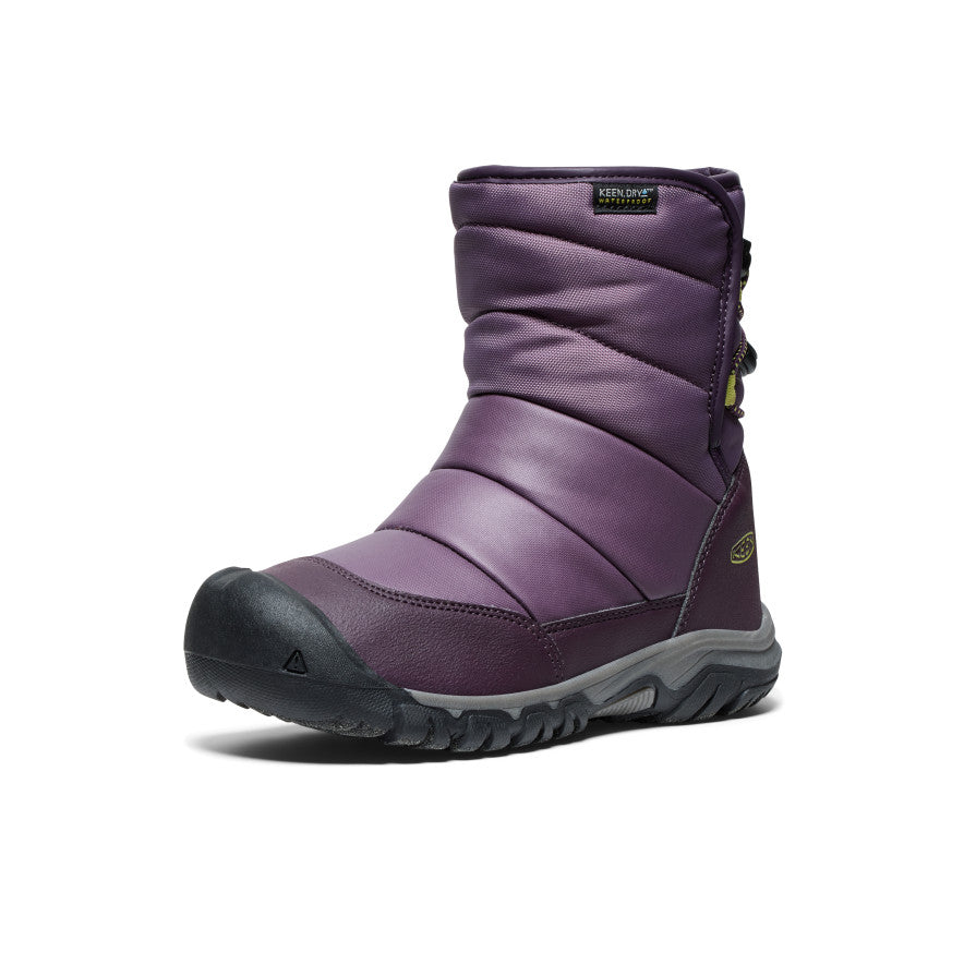 Big Kids' Puffrider Waterproof Winter Boot Black Plum/Daiquiri Green | Keen Outlet