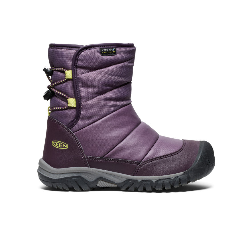 Big Kids' Puffrider Waterproof Winter Boot Black Plum/Daiquiri Green | Keen Outlet
