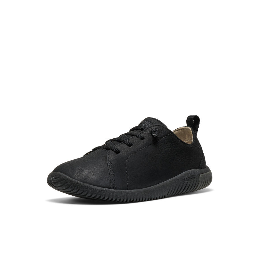 Big Kids' KNX Leather Sneaker Triple Black | Kenn On Sale